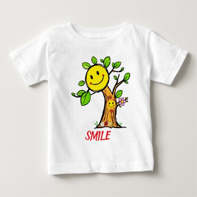 "Smile Tree" Positive Vibes  Baby T-Shirt (Front)