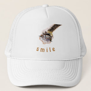Smile Trucker Hat with Happy Ostrich - Custom Text