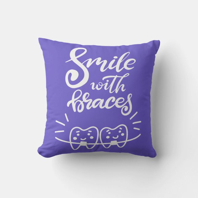 Smile With Braces | Smiling Teeth Cushion (Front)
