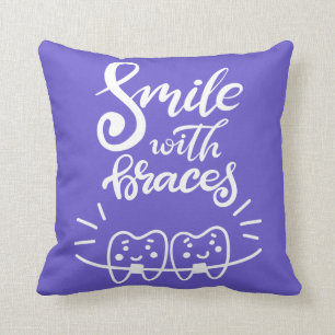 Smile With Braces Smiling Teeth Cushion