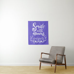 Smile With Braces   Smiling Teeth Tapestry