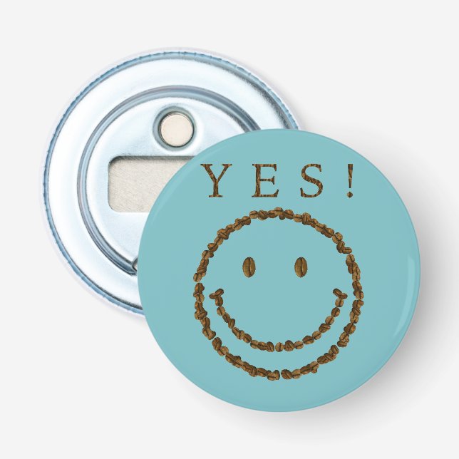 Smile with Coffee Beans Bottle Opener (Front)
