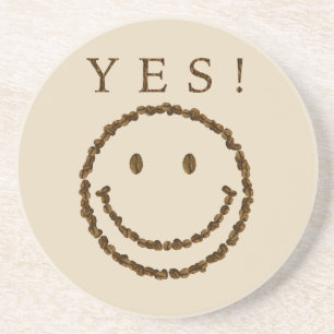 Smile with Coffee Beans Coaster