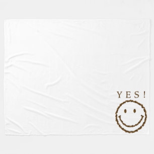 Smile with Coffee Beans Fleece Blanket