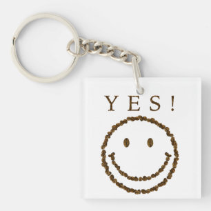 Smile with Coffee Beans Key Ring