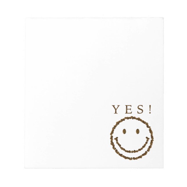 Smile with Coffee Beans Notepad (Front)