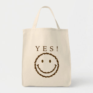 Smile with Coffee Beans Tote Bag