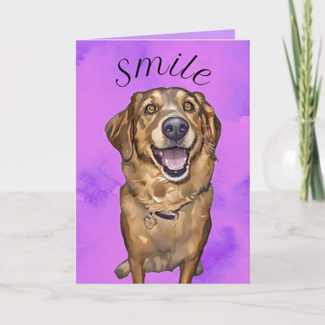 Smile With This Puppy Folded Greeting Card (Front)