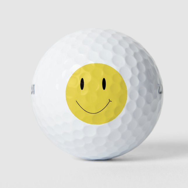 Smile Yellow Happy Face 004 Golf Balls (Front)