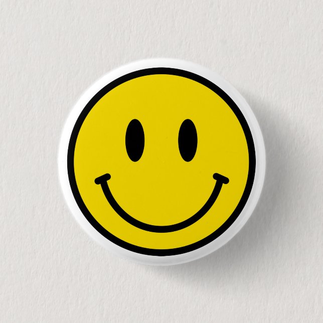 Smile Yellow Red Black White Happy Face Emoji  3 Cm Round Badge (Front)