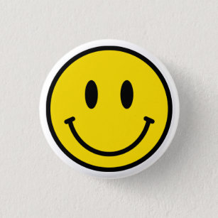 Smile Yellow Red Black White Happy Face Emoji  3 Cm Round Badge