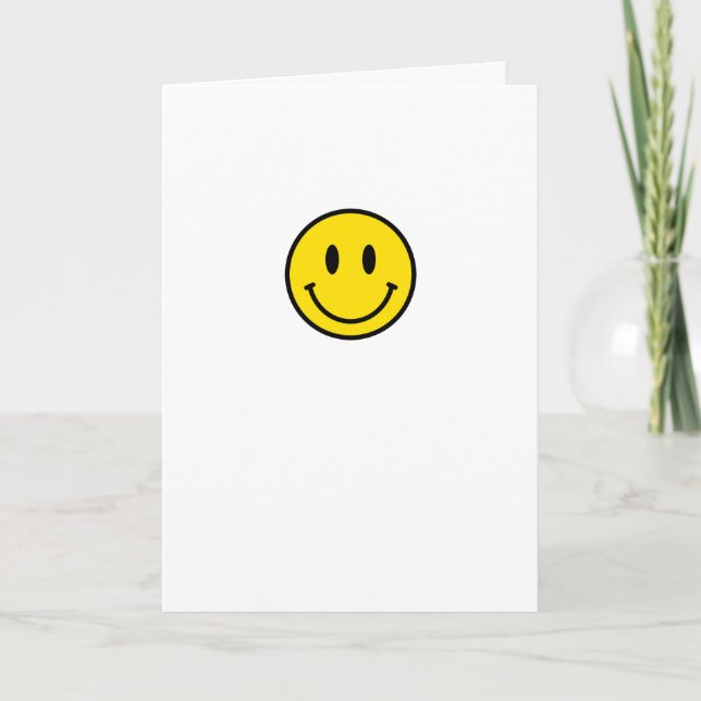 Smile Yellow Red Black White Happy Face Emoji  Card (Front)