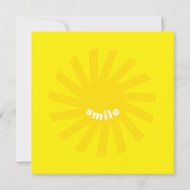Smile yellow sun bright happy fun cheerful card (Front)