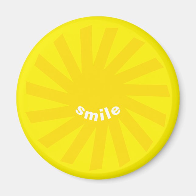 Smile yellow sun bright happy fun modern cheerful magnet (Front)