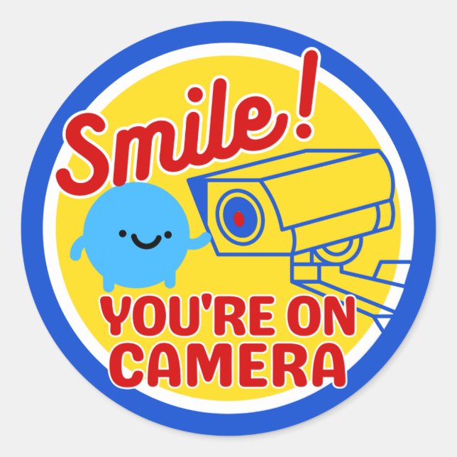 Smile You Are On Camera Classic Round Sticker (Front)