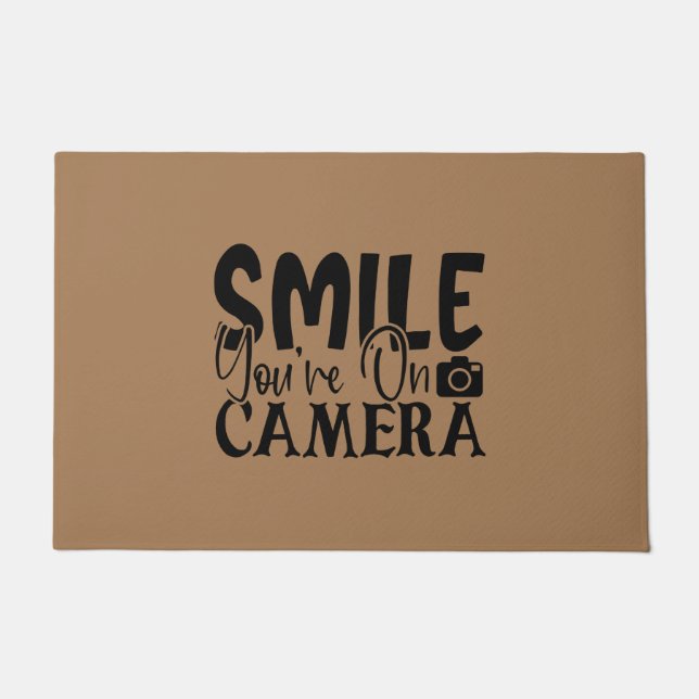 Smile You're On Camera Doormat (Front)
