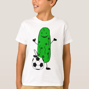 Smilealottees Funny Dill Pickle Playing Soccer T-Shirt