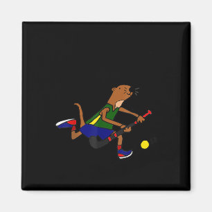 Smilealottees Funny Sea Otter Playing Field Hockey Magnet