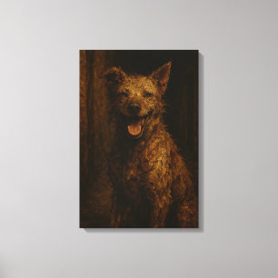 Smiles Are Free: Scruffy Alleyway Dog Canvas Print
