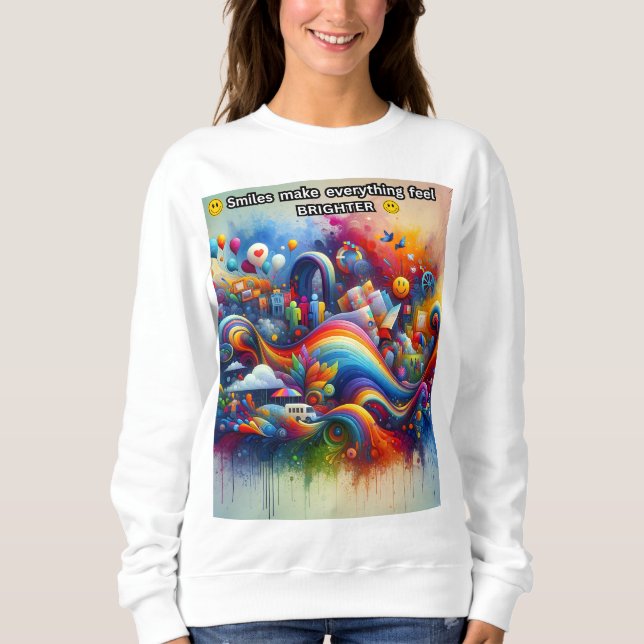 Smiles make everything feel brighter sweatshirt (Front)