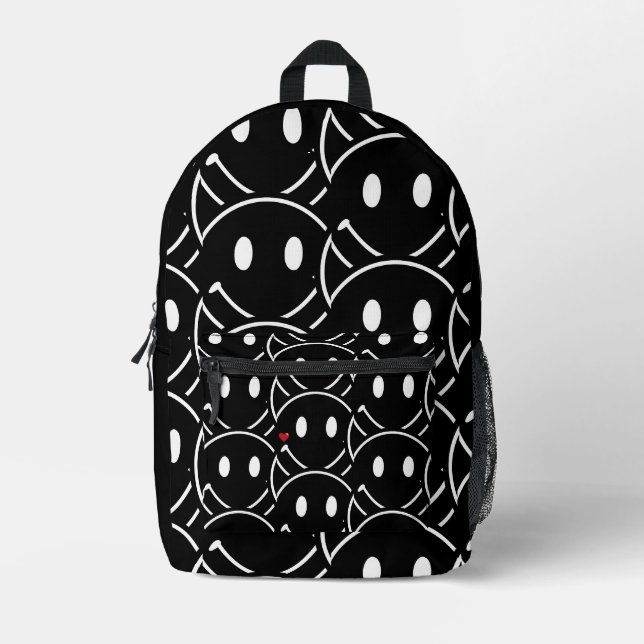 Smiles Printed Backpack (Front)