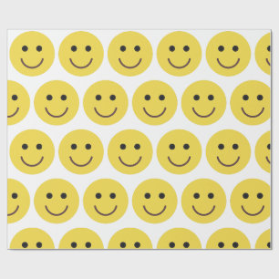 Smiles Yellow Summer Gift Happy Birthday Fun Face Wrapping Paper
