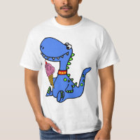 Smiletalotteesa Funny Blue Dinosaur eating Ice Cre