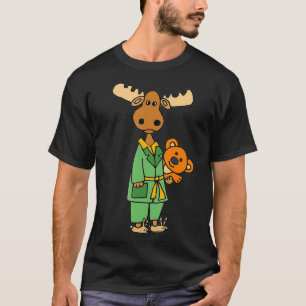 Smileteesanima Funny Moose Wearing Bathrobe Cartoo T-Shirt