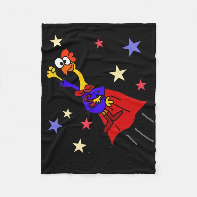 Smileteesfunny Funny Rubber Chicken Flying Superhe Fleece Blanket (Front)