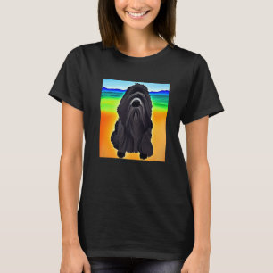 Smileteespets Black Newfoundland Puppy Dog Cubism T-Shirt