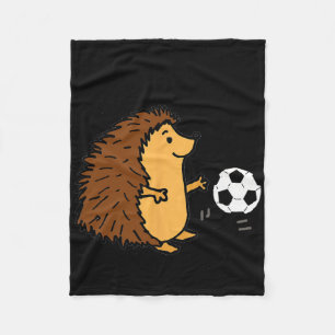 Smileteessports Cute Hedgehog Playing Soccer  Fleece Blanket