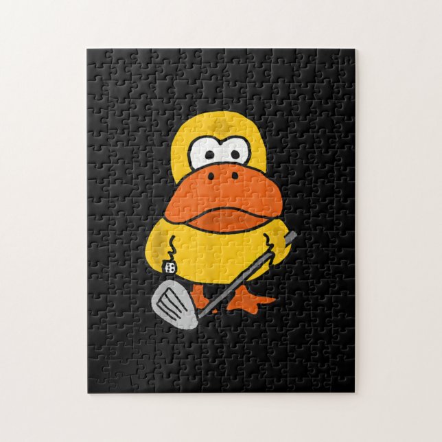 Smiletodays Funny Duck Playing Golf Jigsaw Puzzle (Vertical)