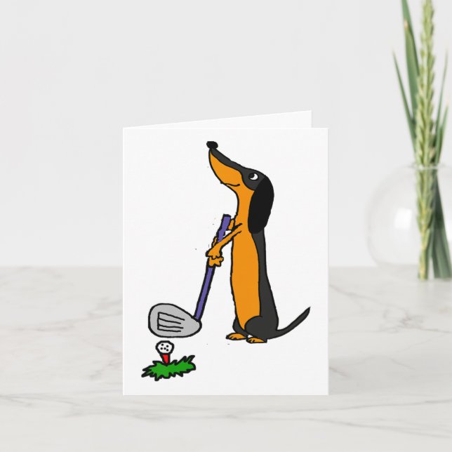 Smiletodaytees Funny Dachshund Dog Golf  Card (Front)