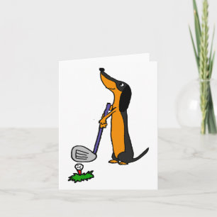 Smiletodaytees Funny Dachshund Dog Golf  Card