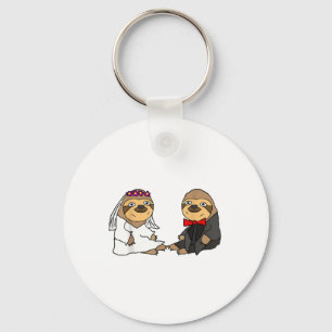 Smiletodaytees Funny Sloth Bride And Groom Wedding Key Ring