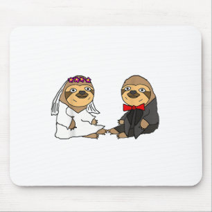 Smiletodaytees Funny Sloth Bride And Groom Wedding Mouse Pad