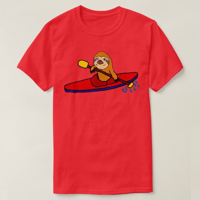 Smiletodaytees Funny Sloth Kayaking  T-Shirt (Design Front)