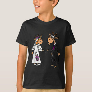 Smiletodaytees Goat Bride And Groom Wedding _1 T-Shirt