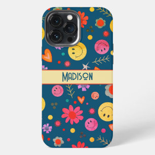 Smiley Blue Cute Fun Kids Inspirivity iPhone Case