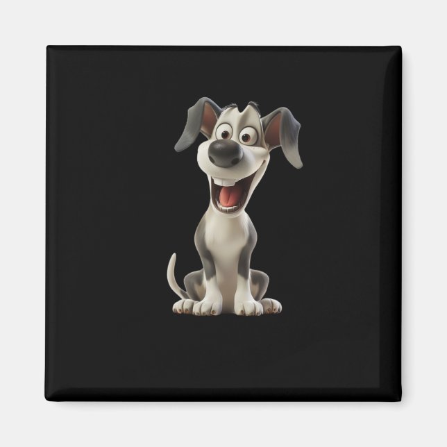 Smiley Dog (black Background) Sticker  Magnet (Front)
