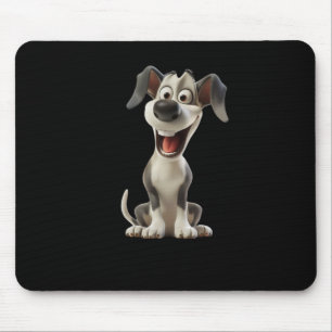 Smiley Dog (black Background) Sticker  Mouse Pad
