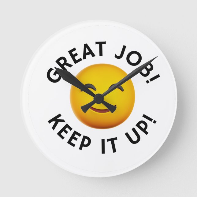 Smiley emoji round clock (Front)