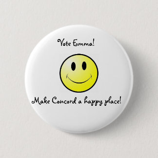 smiley-face 6 cm round badge