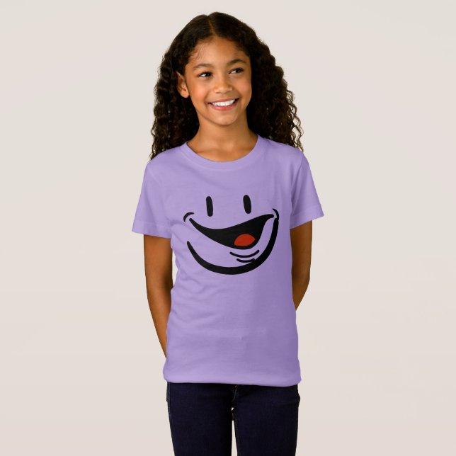 Smiley Face Girls' Fine Jersey T-Shirt (Front Full)