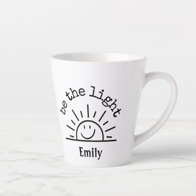 SMILEY FACE SUNSHINE PERSONALIZED LATTE MUG (Right)