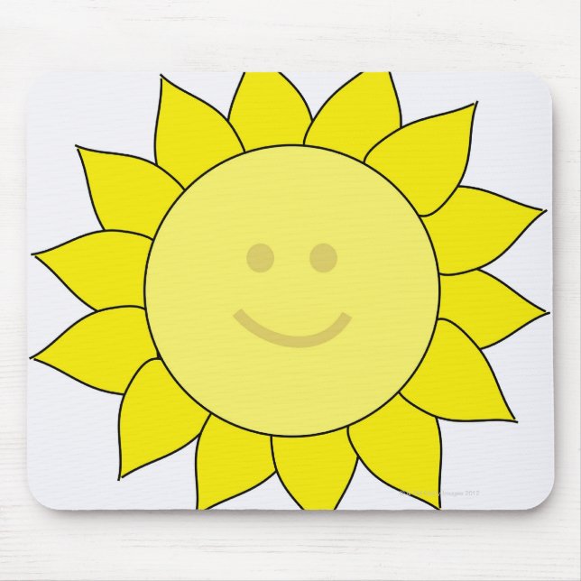 Smiley-Faced Sunflower Mouse Pad (Front)