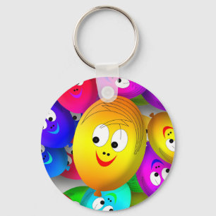 Smiley Faces Balloons Pattern-64171 Key Ring