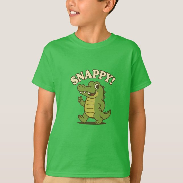 Smiley Gator – Kids Fun Cartoon T-Shirt (Front)