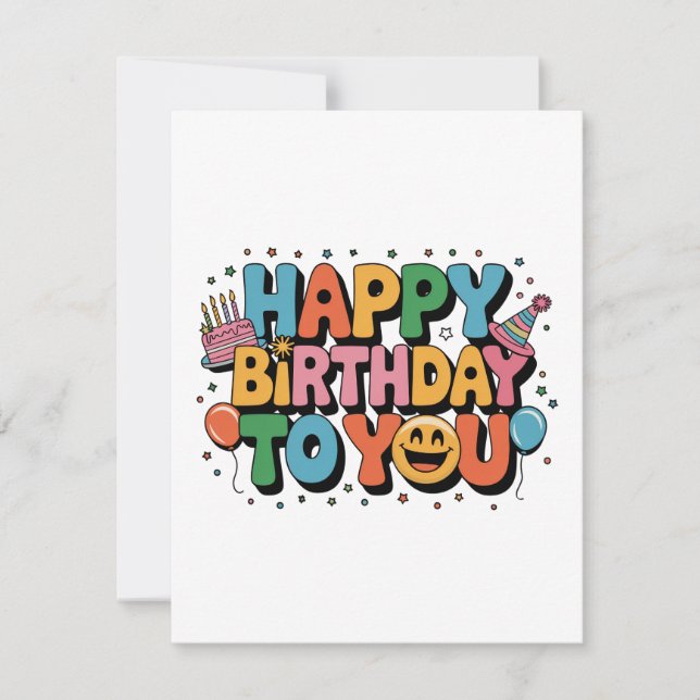 Smiley Happy Birthday Card (Front)
