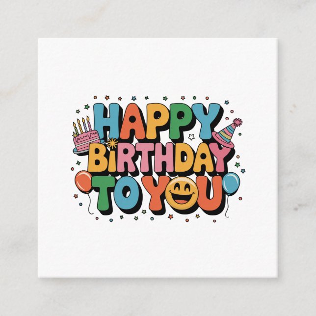 Smiley Happy Birthday Enclosure Card (Front)